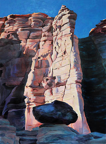 Kat O'Connor White Place New Mexico rocks acrylic painting