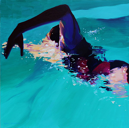 Kat O'Connor Through Light and Color woman swimming light from below