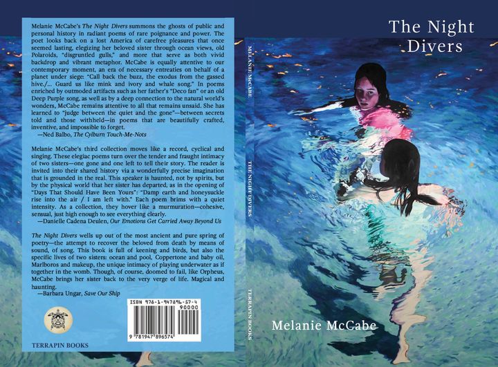 Melanie McCabe's book Night Swimming with Kat O'Connor Painting the Night Swim on the cover
