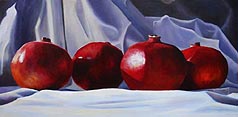 pomegranates still life oil painting Kat O'Connor