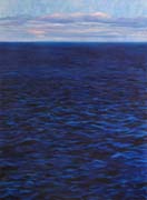 Kat O'Connor Ocean blue acrylic painting