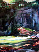 Kat O'Connor light pool rocks Sabbaday Falls New Hampshire oil painting