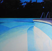 Kat O'Connor night pool oil painting