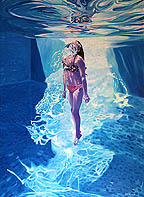 Kat O'Connor oil painting water figure underwater