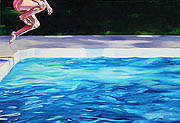 Kat O'Connor oil painting figure pool cannonball