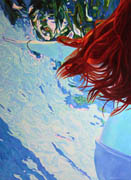 Kat O'Connor Oil painting figure water red hair
