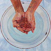 Kat O'Connor, image of hands holding water over a bowl